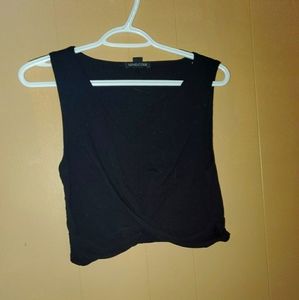 Black criss cross crop top